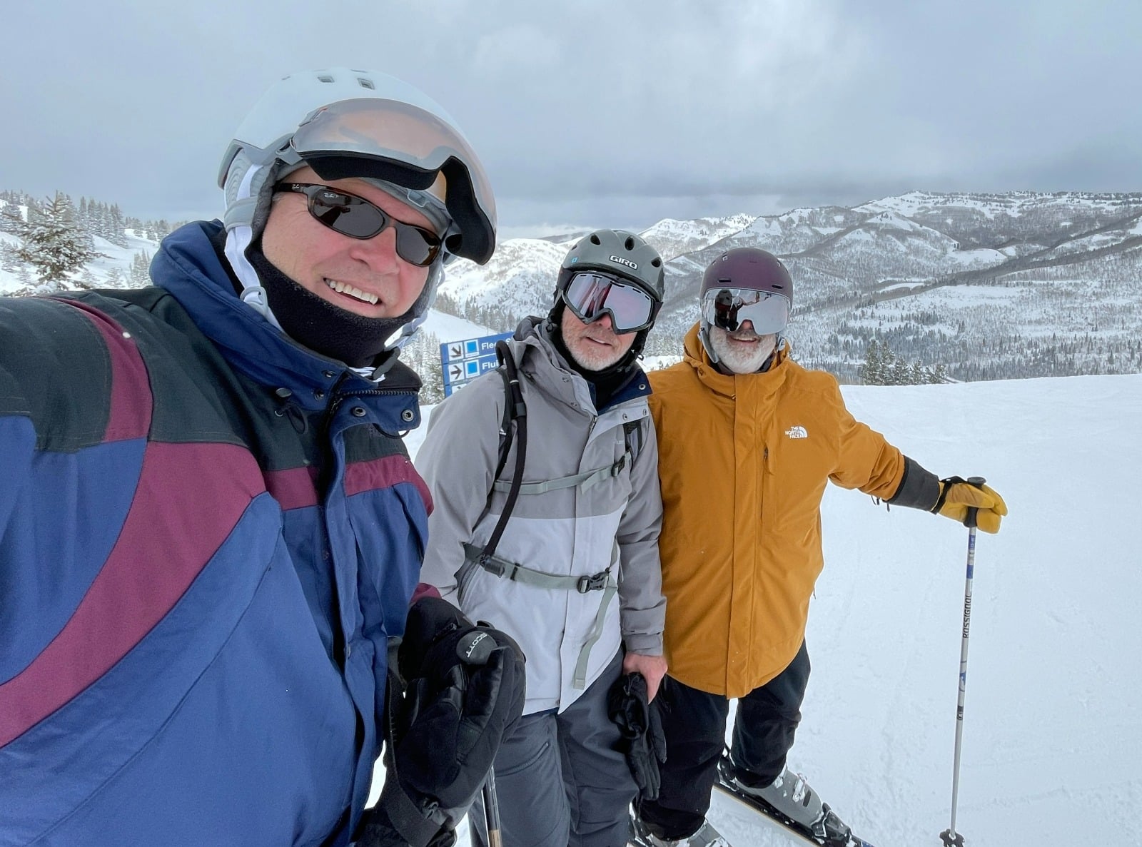 Skiers taking a selfie at Snowbird Resort